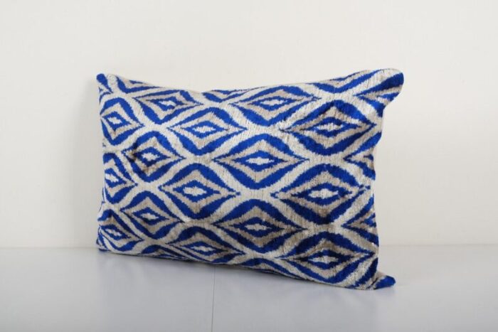 ikat blue cushion cover 2010s 2