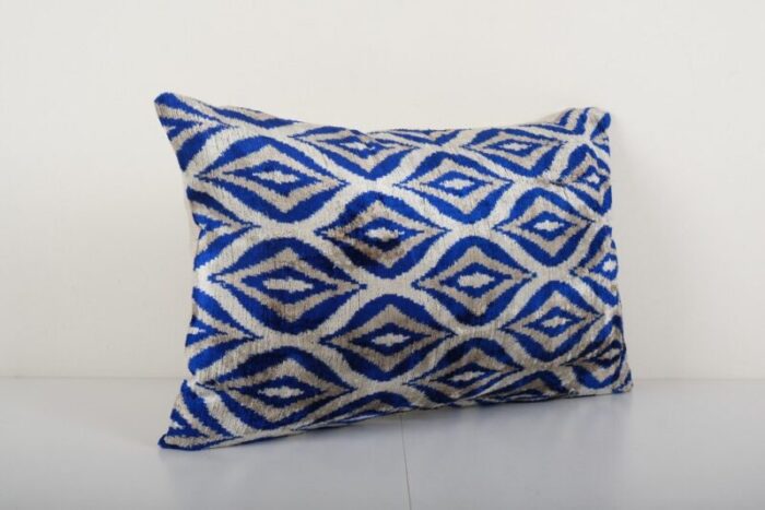 ikat blue cushion cover 2010s 3