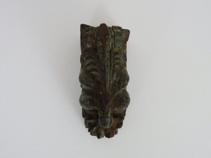 indian carved wood wall candle holder 19th century 2