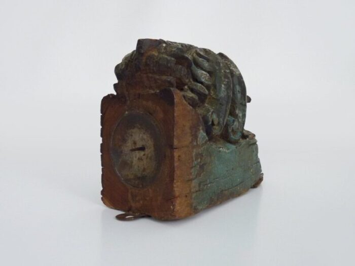 indian carved wood wall candle holder 19th century 5