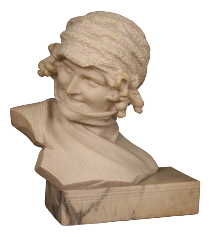 italian artist figurative sculpture 1930 marble 1315