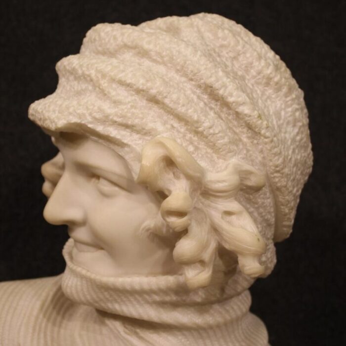 italian artist figurative sculpture 1930 marble 1345