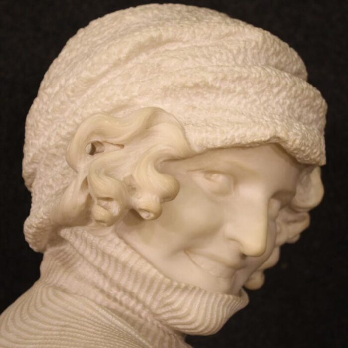 italian artist figurative sculpture 1930 marble 2702