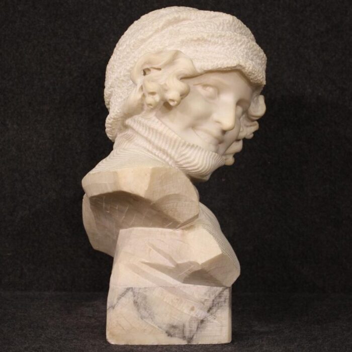 italian artist figurative sculpture 1930 marble 7388