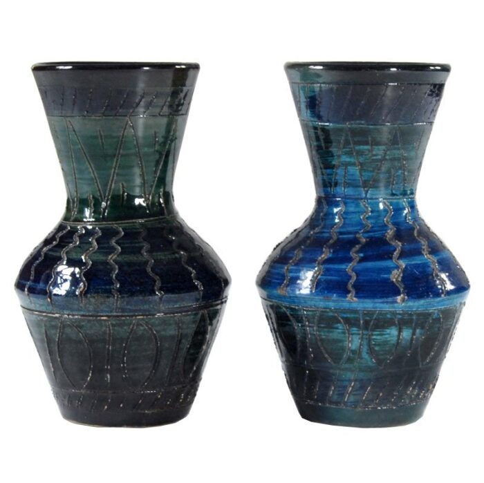 italian ceramic vases from fratelli fanciullacci 1960s set of 2 1