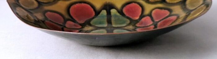 italian enameled copper bowl in the style of paolo de poli 1950 13