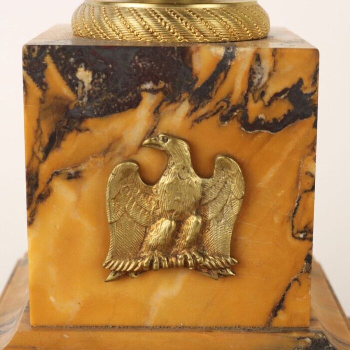 italian inkwell in yellow marble and gilded bronze 10