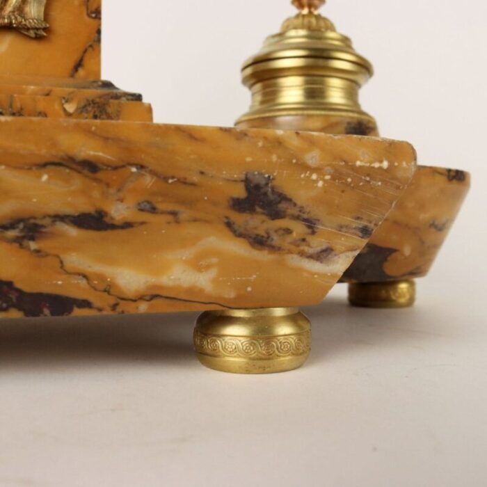 italian inkwell in yellow marble and gilded bronze 5