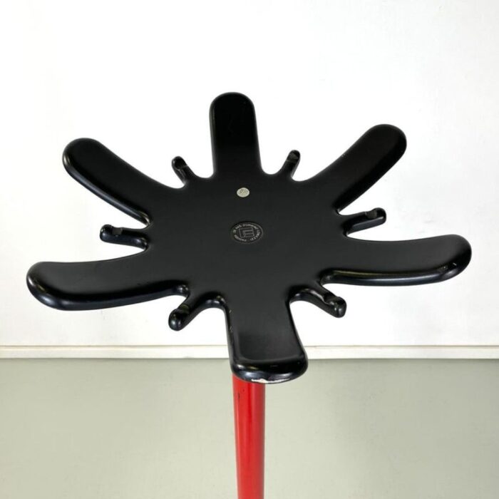 italian modern black and red coat stand by de pas durbino lomazzi 1980s 3