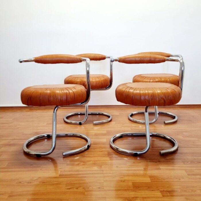 italian modern cobra dining chairs by giotto stoppino italy 1970s set of 4 2697