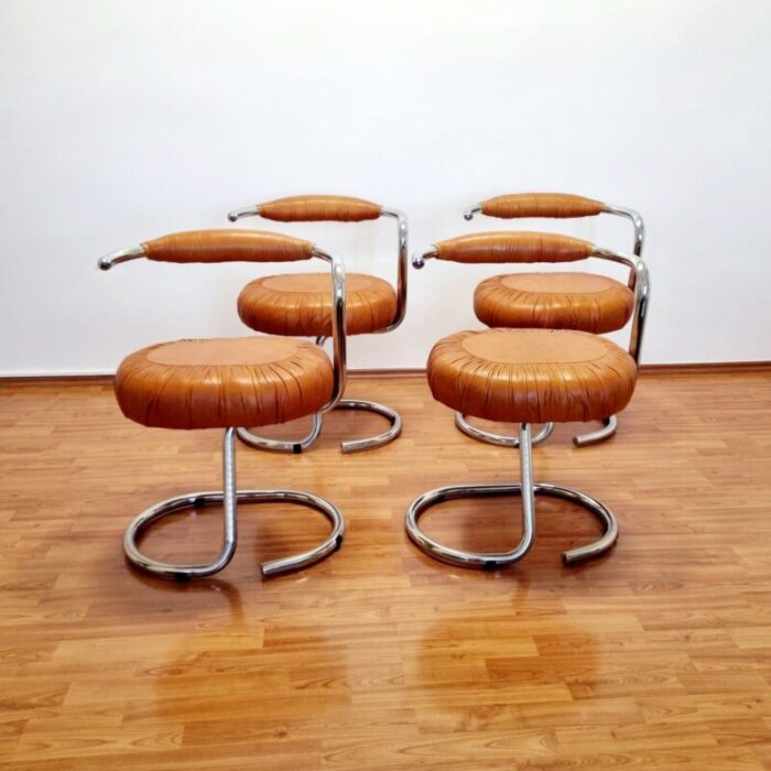 italian modern cobra dining chairs by giotto stoppino italy 1970s set of 4 3644