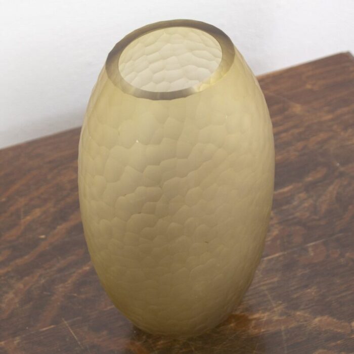 italian murano glass vase in amber color 5