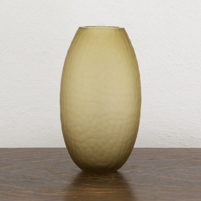 italian murano glass vase in amber color 6