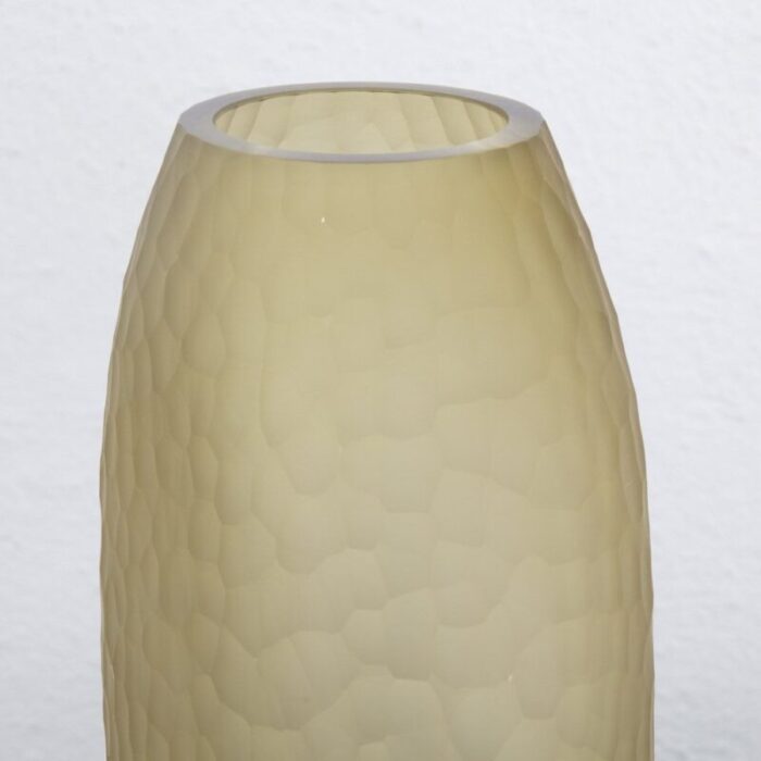 italian murano glass vase in amber color 7