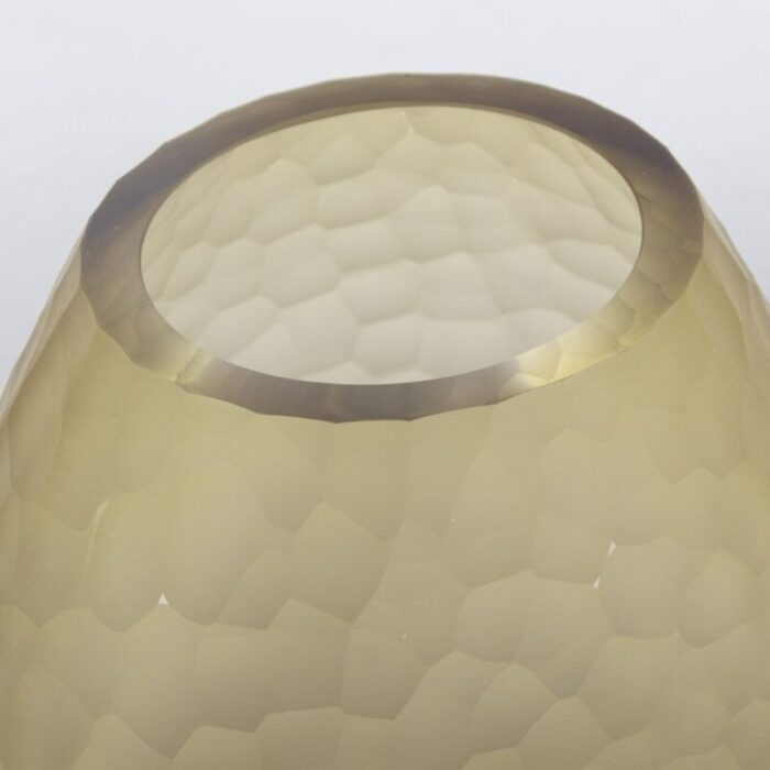 italian murano glass vase in amber color 8