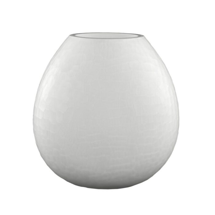 italian murano glass vase in blown white 1