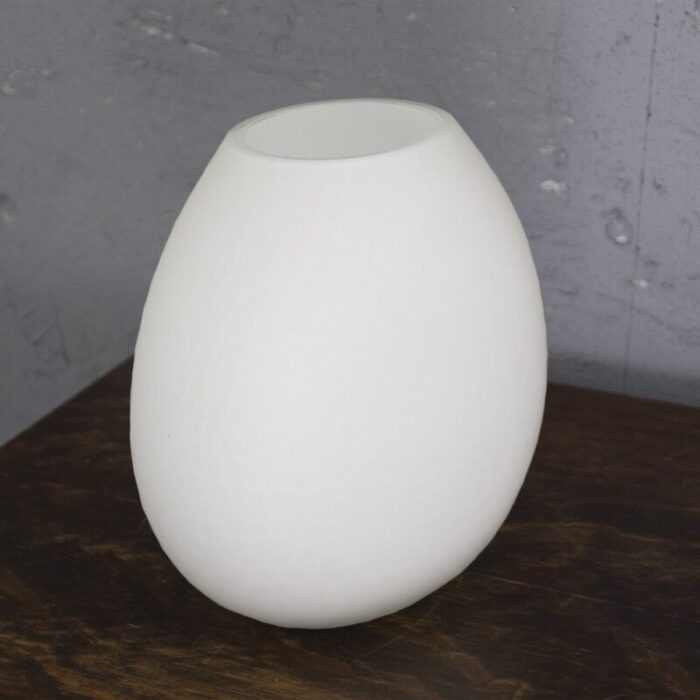 italian murano glass vase in blown white 4