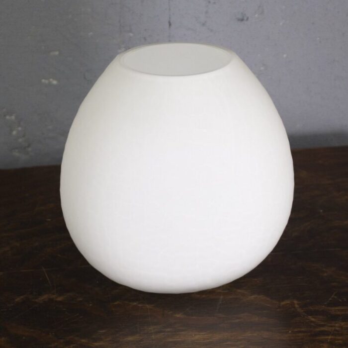 italian murano glass vase in blown white 5