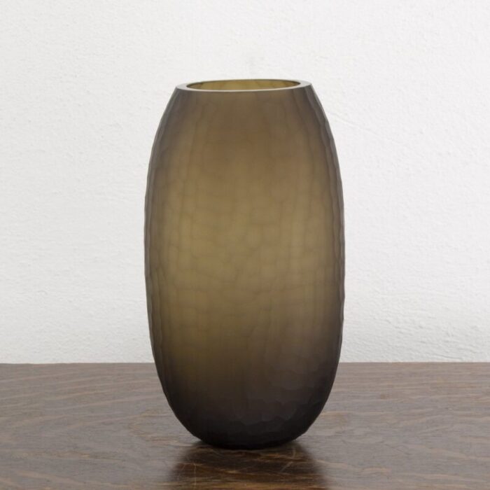 italian murano glass vase in moka color 8