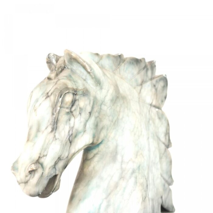 italian neo classic marble horse head bookends a pair 8194