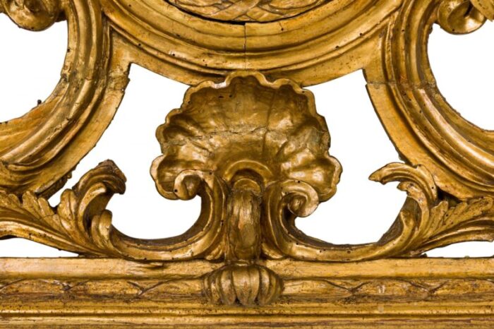 italian neoclassic carved giltwood portrait pediment wall mirror 5766