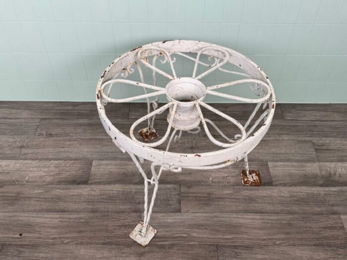 italian round wrought iron coffee table 1970s 0740