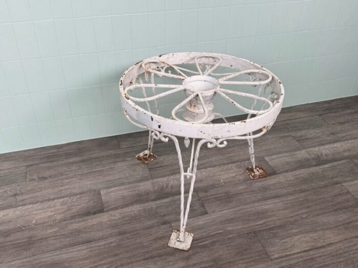 italian round wrought iron coffee table 1970s 0863