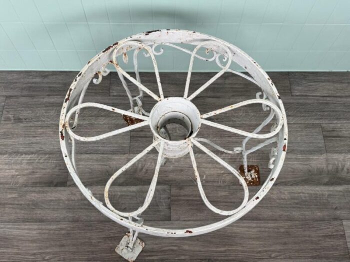 italian round wrought iron coffee table 1970s 1380