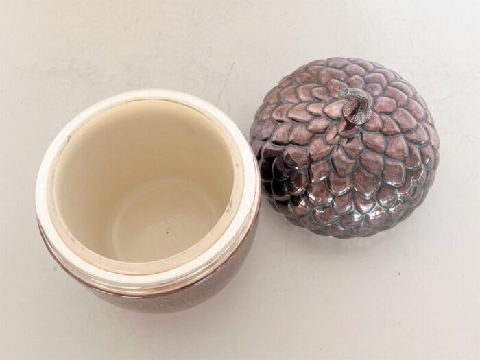 italian sheffield silverplate ice bucket in acorn shape 1970s 9