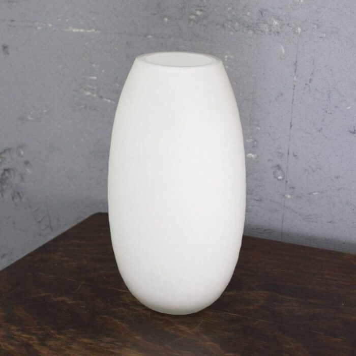 italian white blown murano glass vase 2