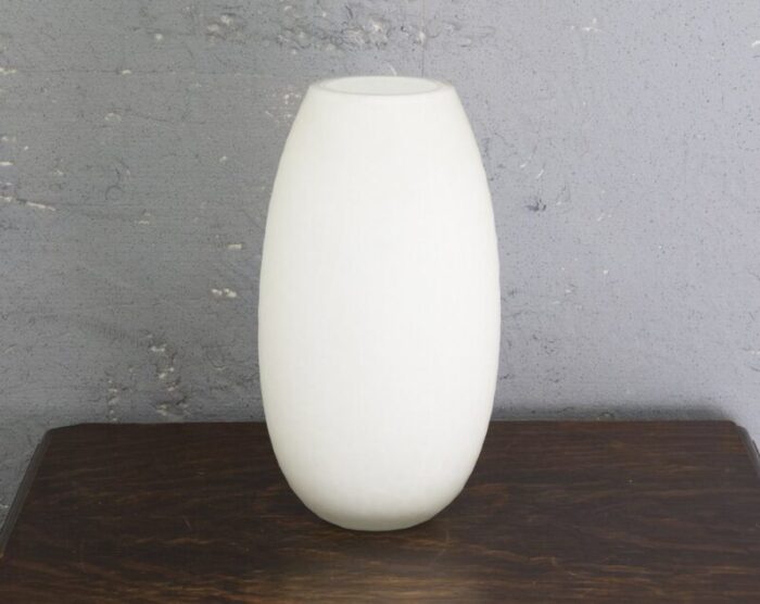 italian white blown murano glass vase 3