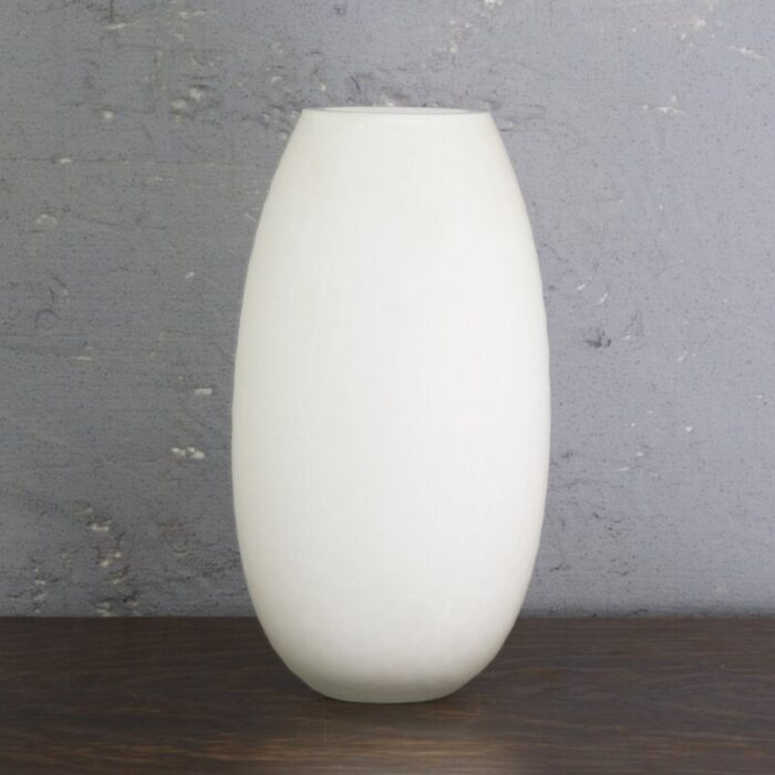 italian white blown murano glass vase 5