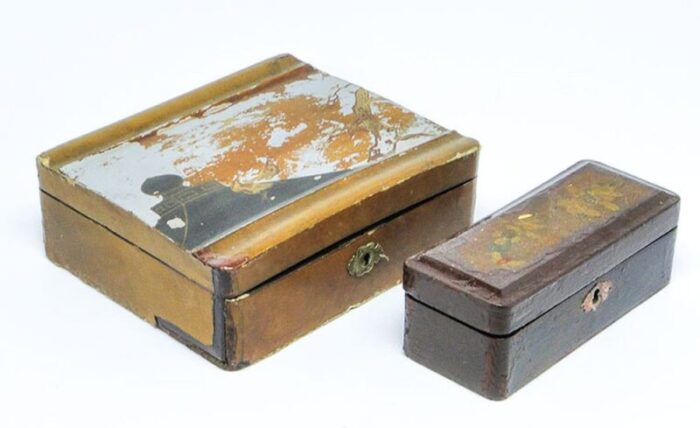 japanese lacquerware boxes 1920s set of 2 1