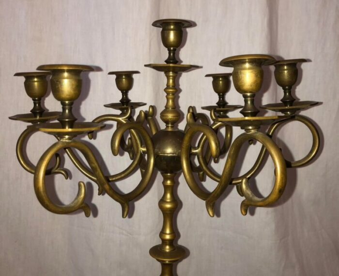 large antique brass candleholder 0203