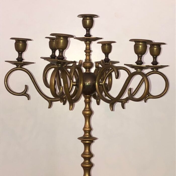 large antique brass candleholder 3663