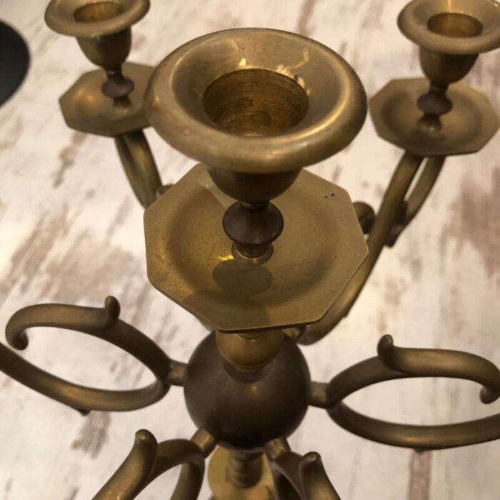 large antique brass candleholder 5057