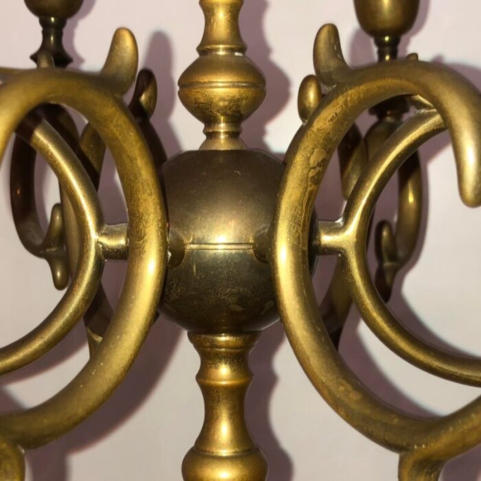 large antique brass candleholder 6599