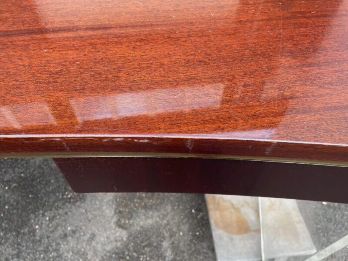 large boss desk in acrylic glass and rosewood veneer france 1970s 3716