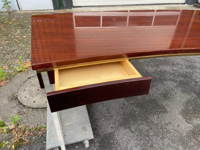 large boss desk in acrylic glass and rosewood veneer france 1970s 5400