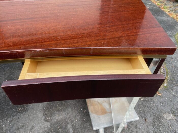 large boss desk in acrylic glass and rosewood veneer france 1970s 7698