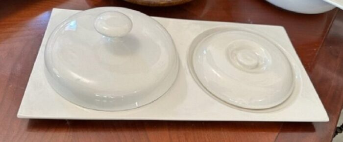 large ceramic serving tray with cloches by nove zanolli sebellin set of 3 1