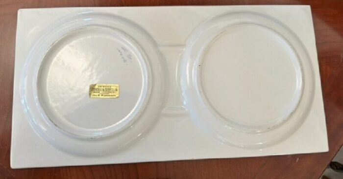 large ceramic serving tray with cloches by nove zanolli sebellin set of 3 5