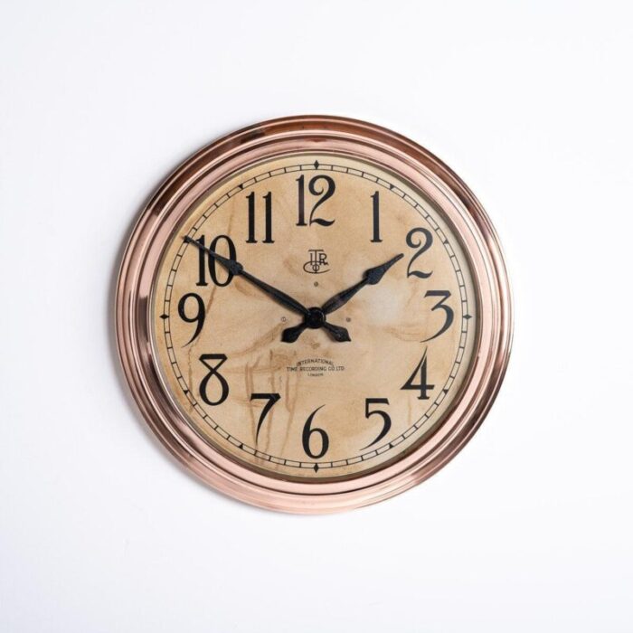 large copper factory clock by international time recording co ltd 1 1