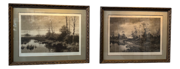 large frame with glass by ernest stanton set of 2 3232