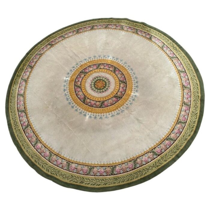 large french round savonnerie rug 1920s 1