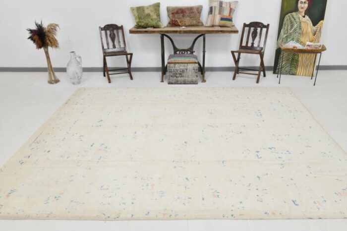 large handmade oushak rug in wool 9025