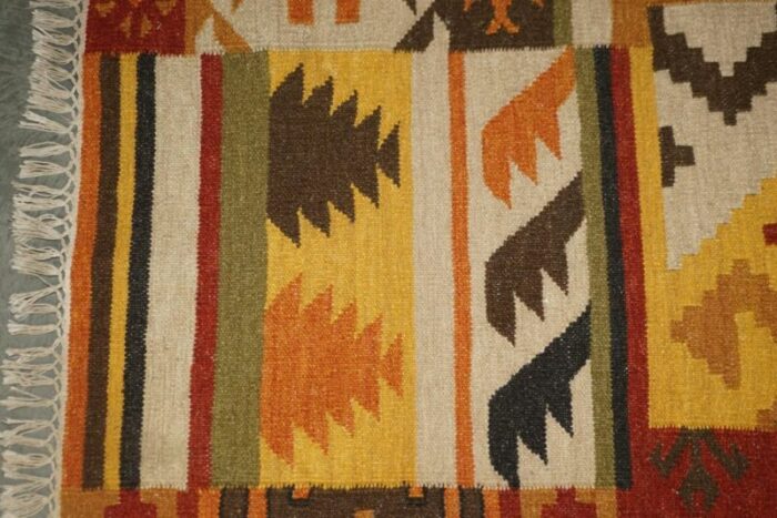 large handwoven kilim rug with floral tree look 1940s 15