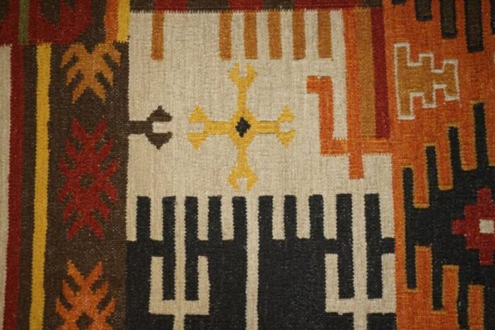 large handwoven kilim rug with floral tree look 1940s 18