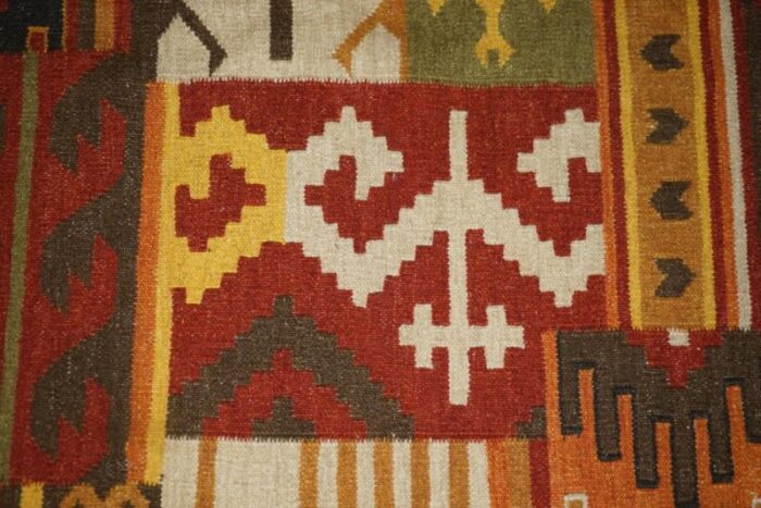 large handwoven kilim rug with floral tree look 1940s 19