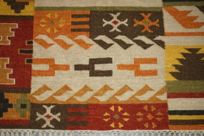 large handwoven kilim rug with floral tree look 1940s 8